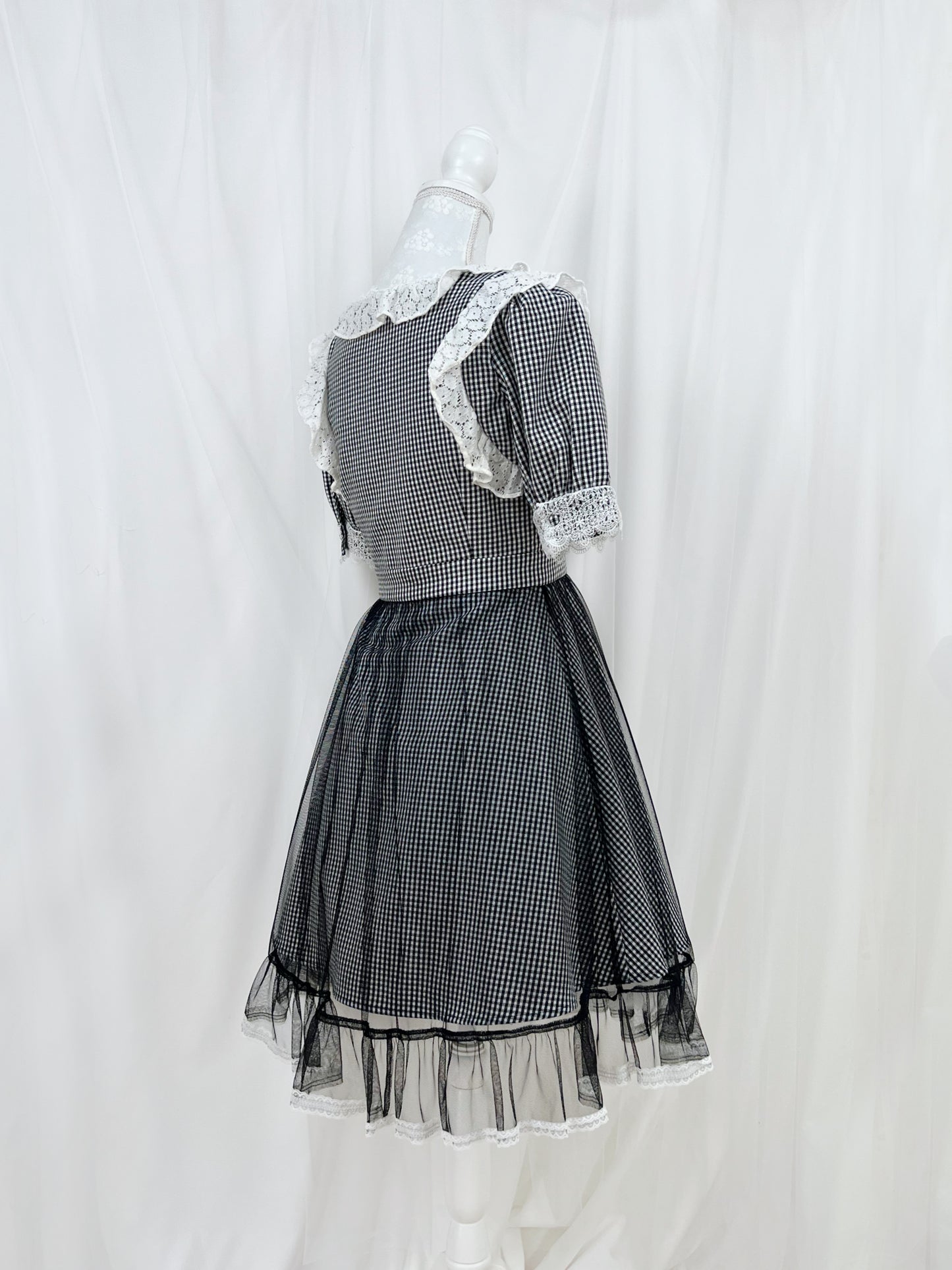 BUBBLES Side Ribbon Checked Dress