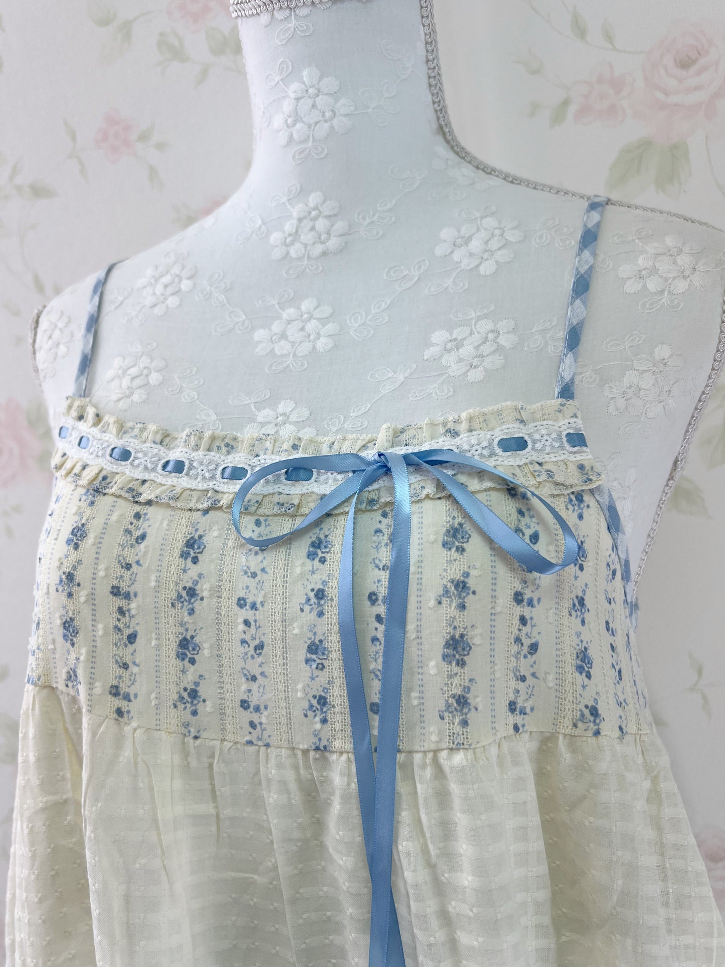 Patchwork Lace Layered Dress (Blue)