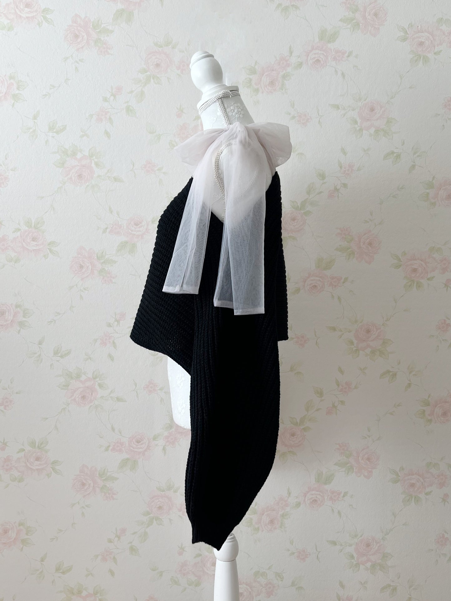 GRL Chiffon Bow Loose Sweater(Black)