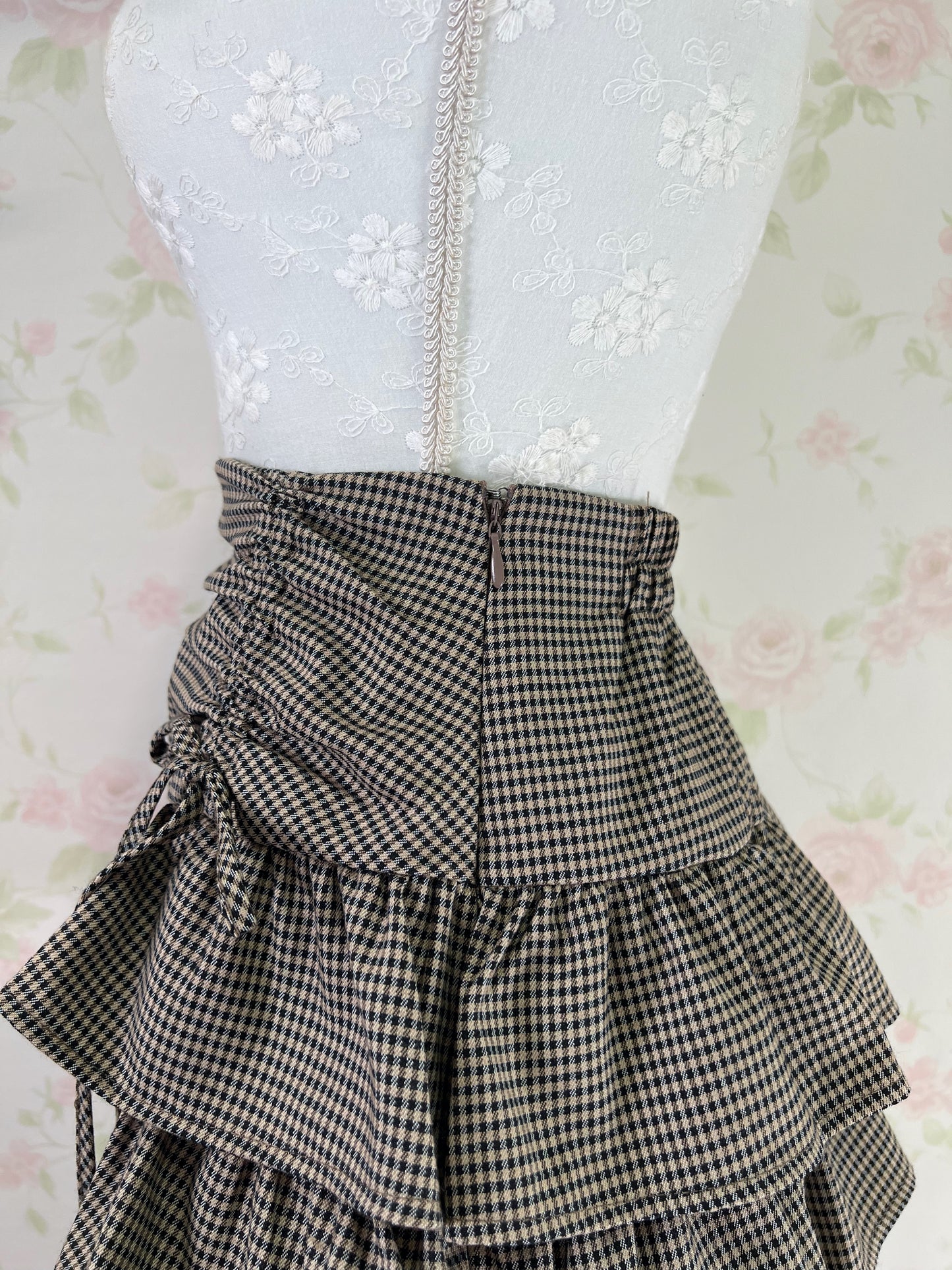 Olive des Olive Side Bow Tiered Skirt (Brown)