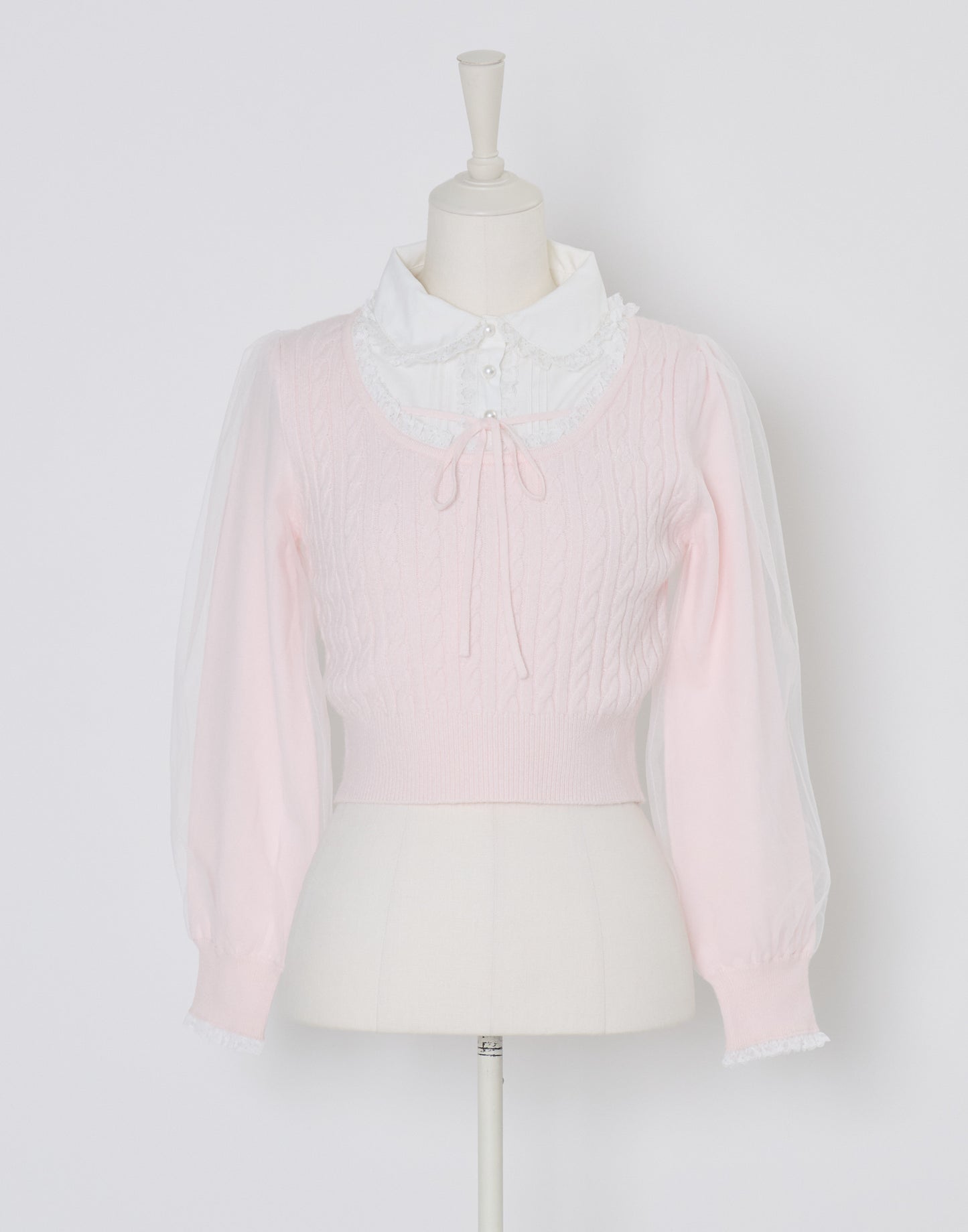 (Pre-order) mellfy memory Girls Cable Knit Blouse Top