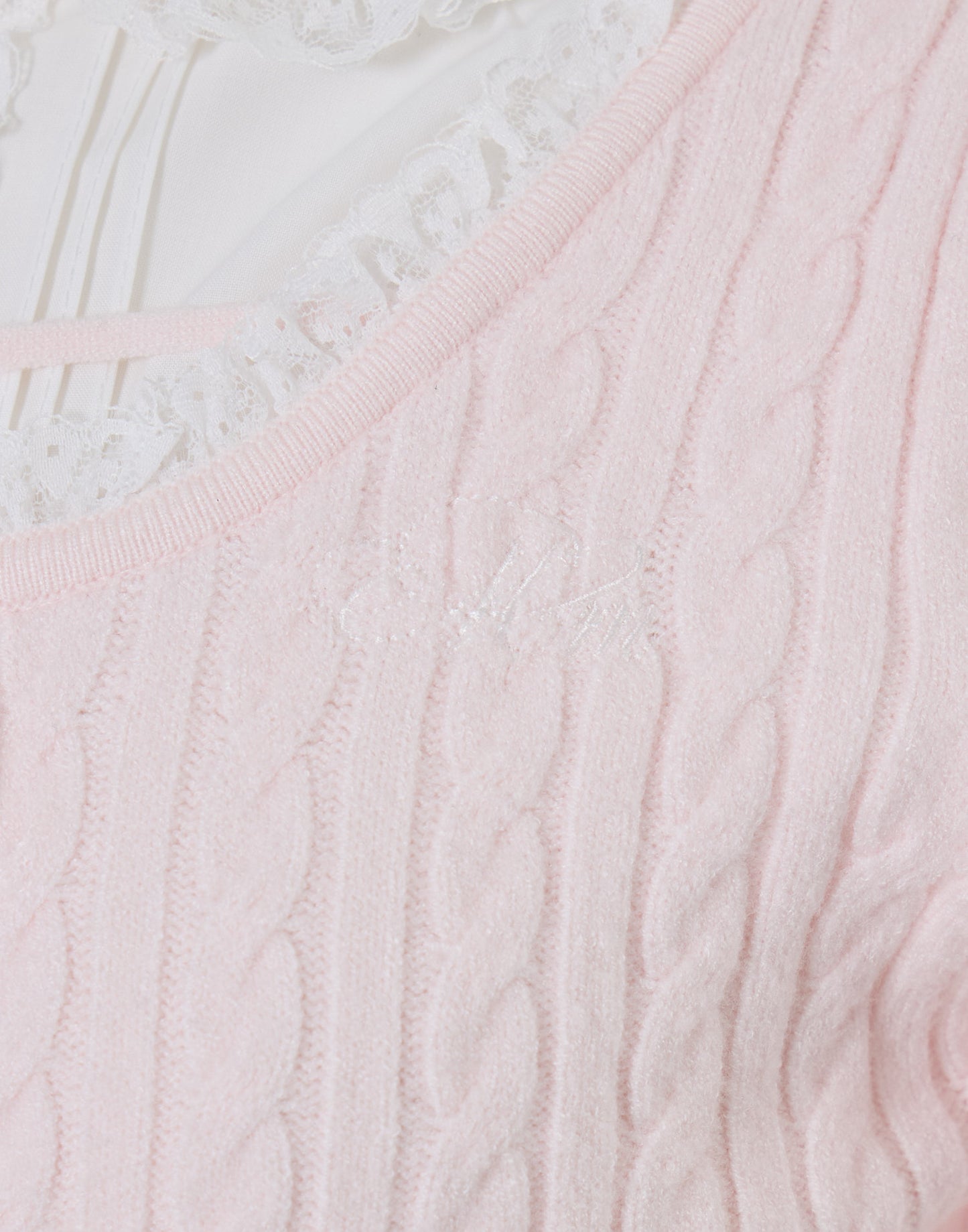 (Pre-order) mellfy memory Girls Cable Knit Blouse Top