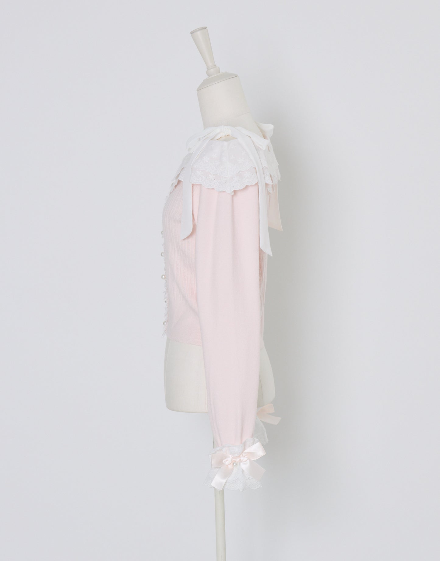 (Pre-order) mellfy memory Ruffle and lace cuff ribbon Knit Top