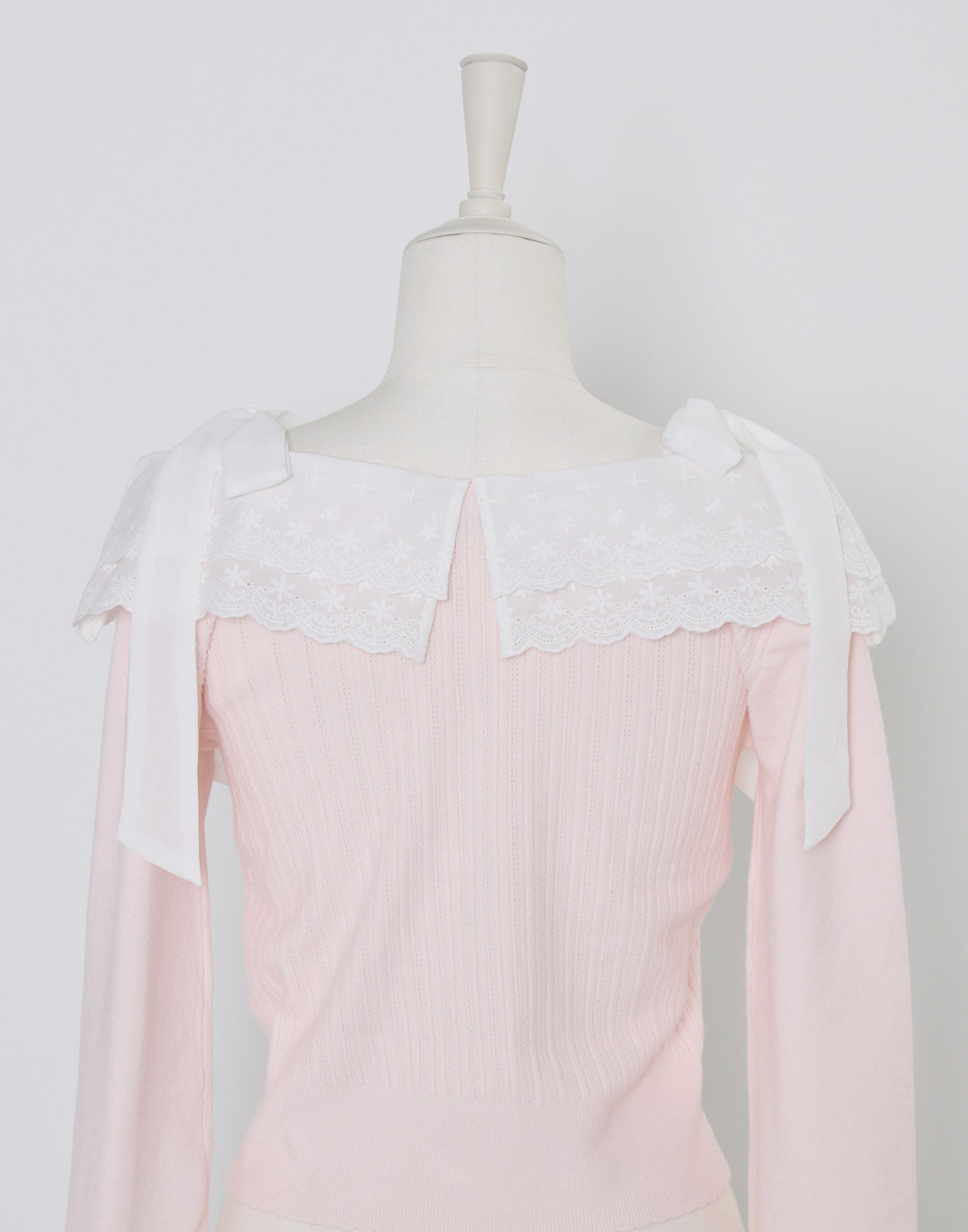 (Pre-order) mellfy memory Ruffle and lace cuff ribbon Knit Top