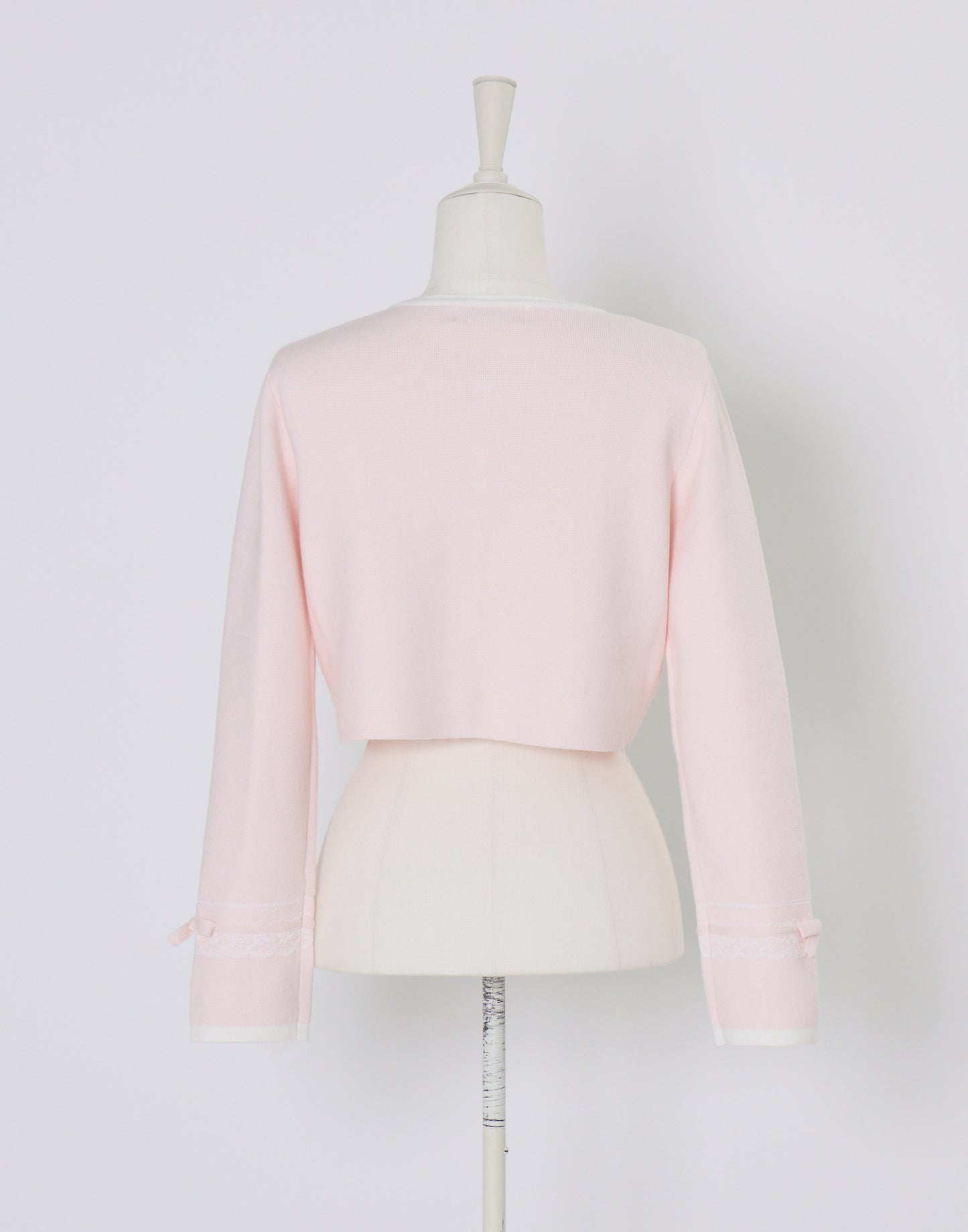 (Pre-order) mellfy memory Cotton lace and ribbon bicolor Cardigan