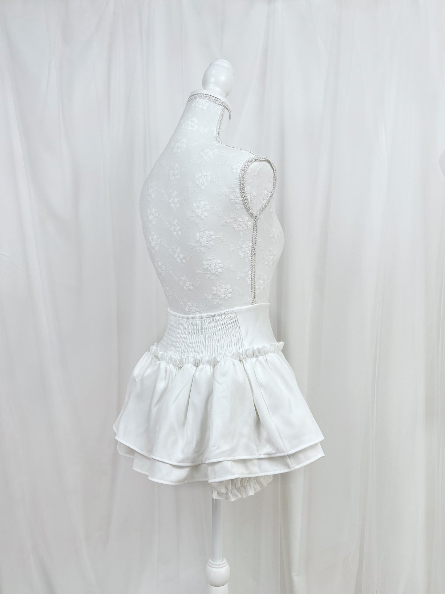 GRL Ribbon Waist Skirt Pants (White)