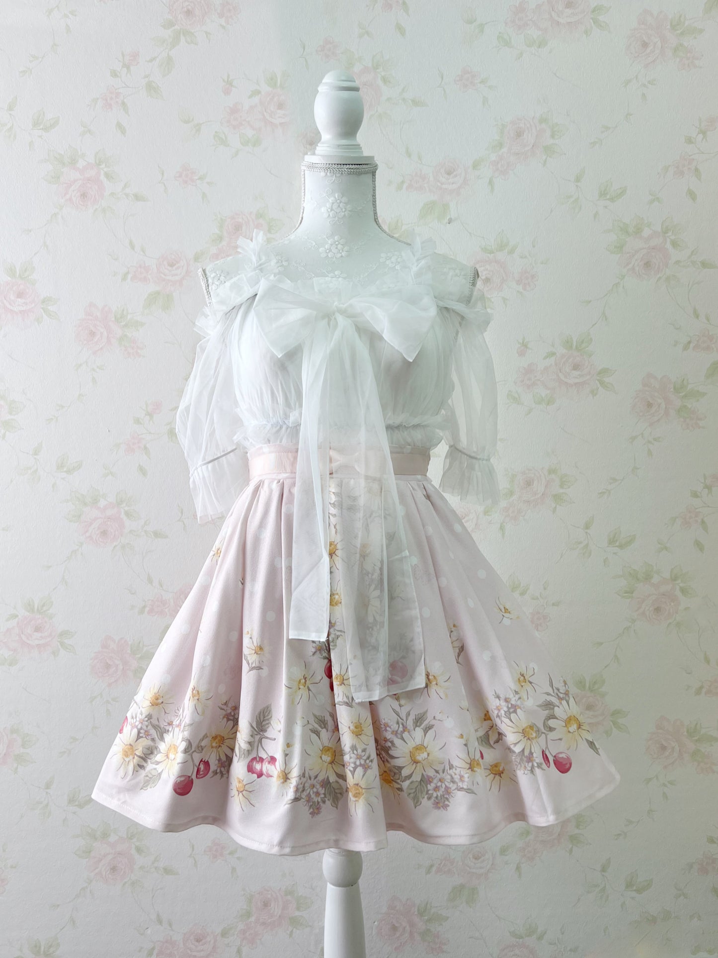 LIZ LISA Margaret Cherry Skirt (Pink)