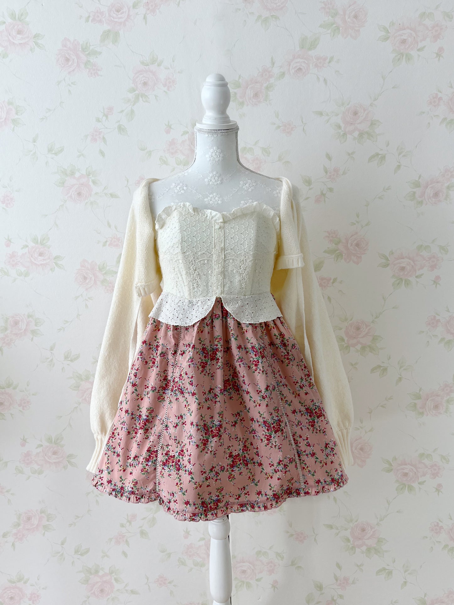 beberose Lace Bare Top Cotton Dress
