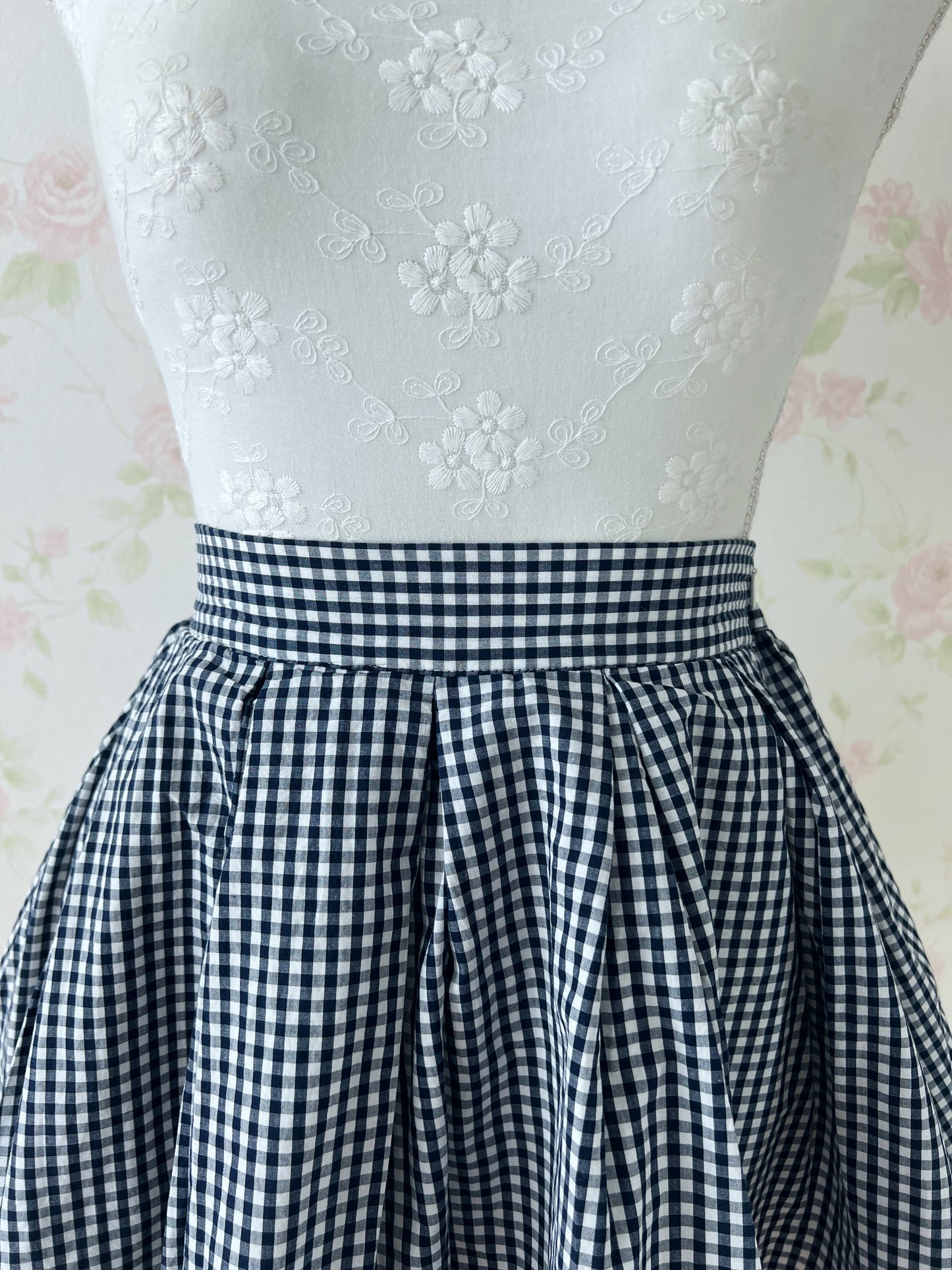 evelyn Checked Dolly Skirt (Black)