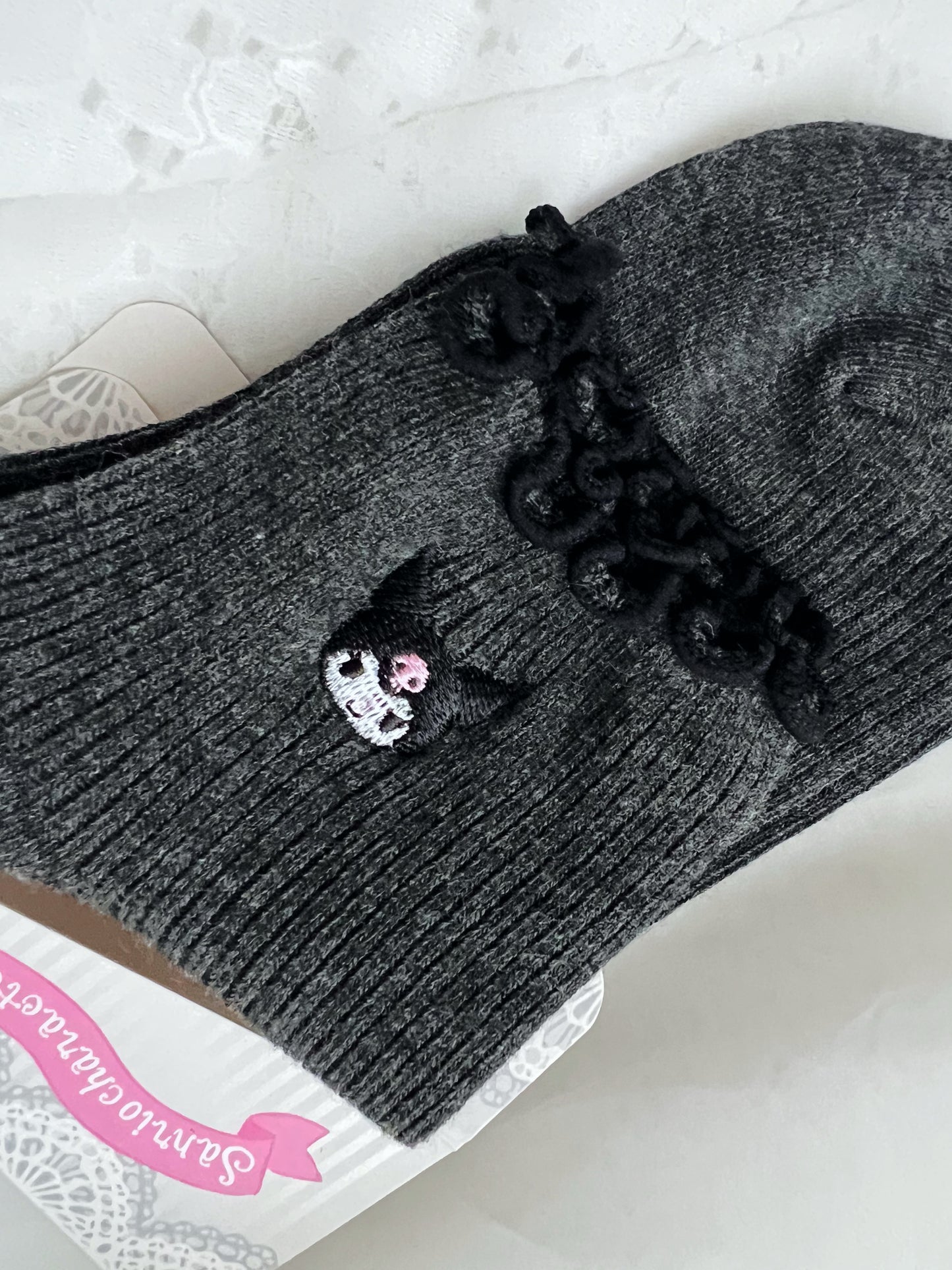 Kuromi Embroidery Socks