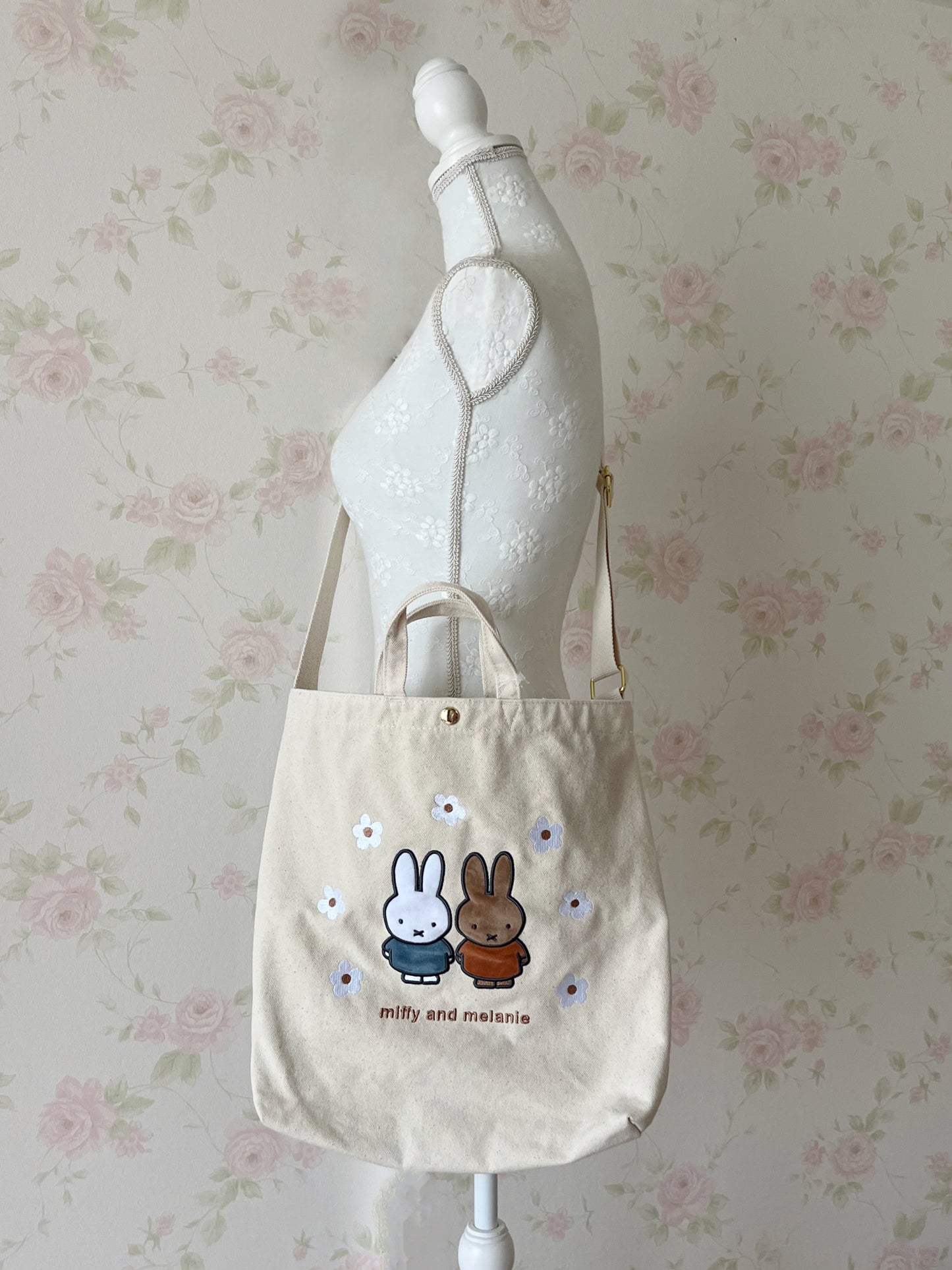 miffy melanie and miffy Cotton Tote Bag