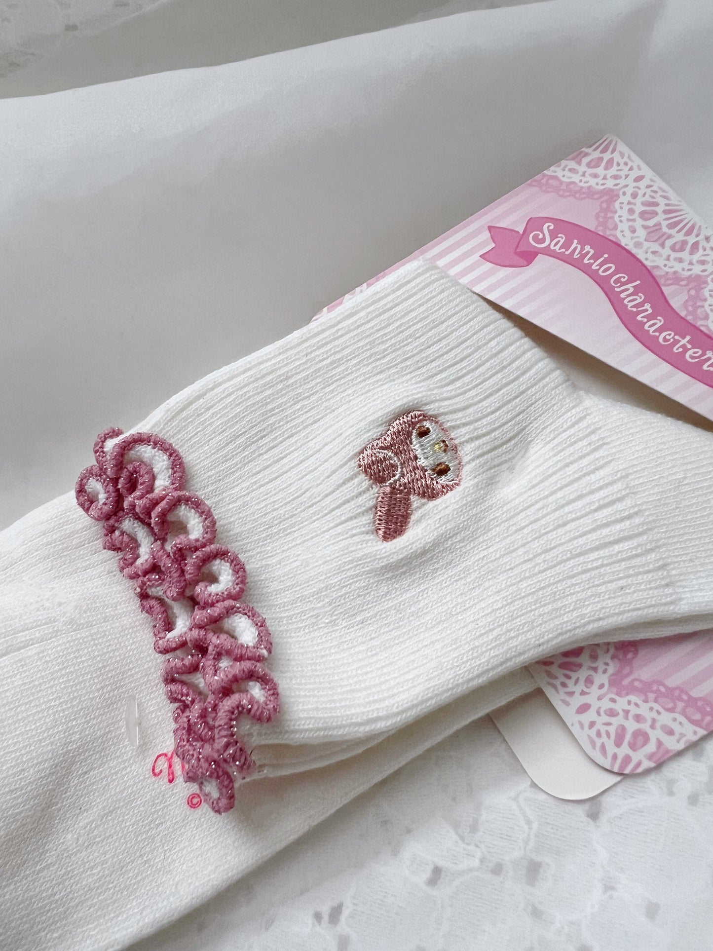 My Melody One Point Embroidery Socks
