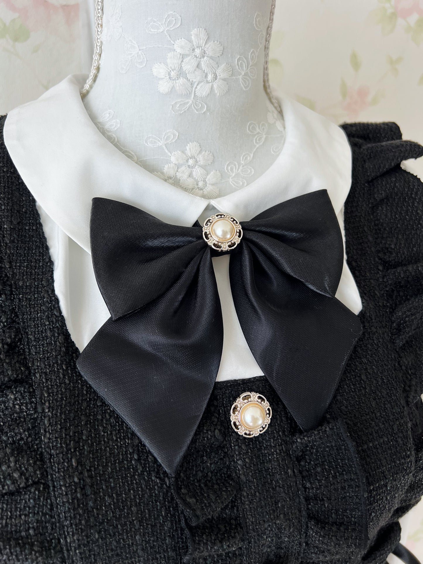 majoretty Jiraikei Tweed Dress (Black)
