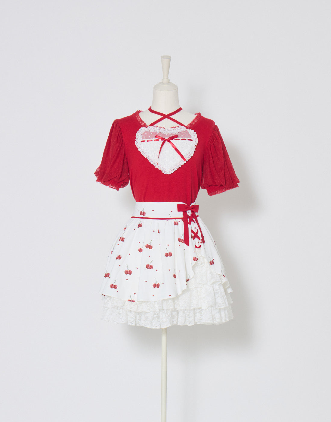 mellfy memory Sweet cherry lace frill Skirt