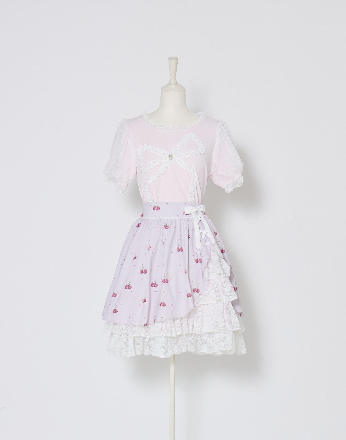 mellfy memory Sweet cherry lace frill Skirt