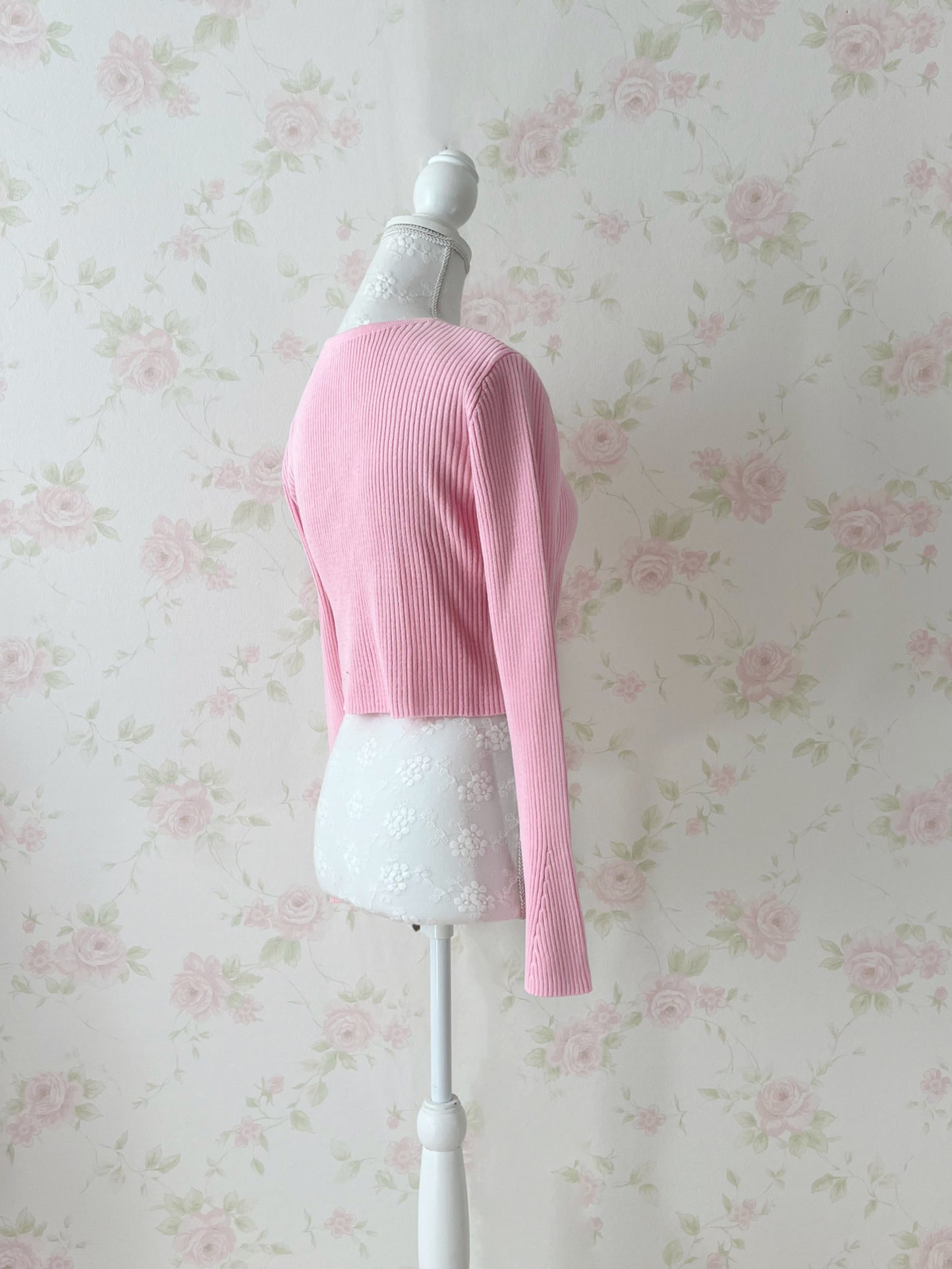 GRL Princess Sleeve Cardigan (Candy Pink)
