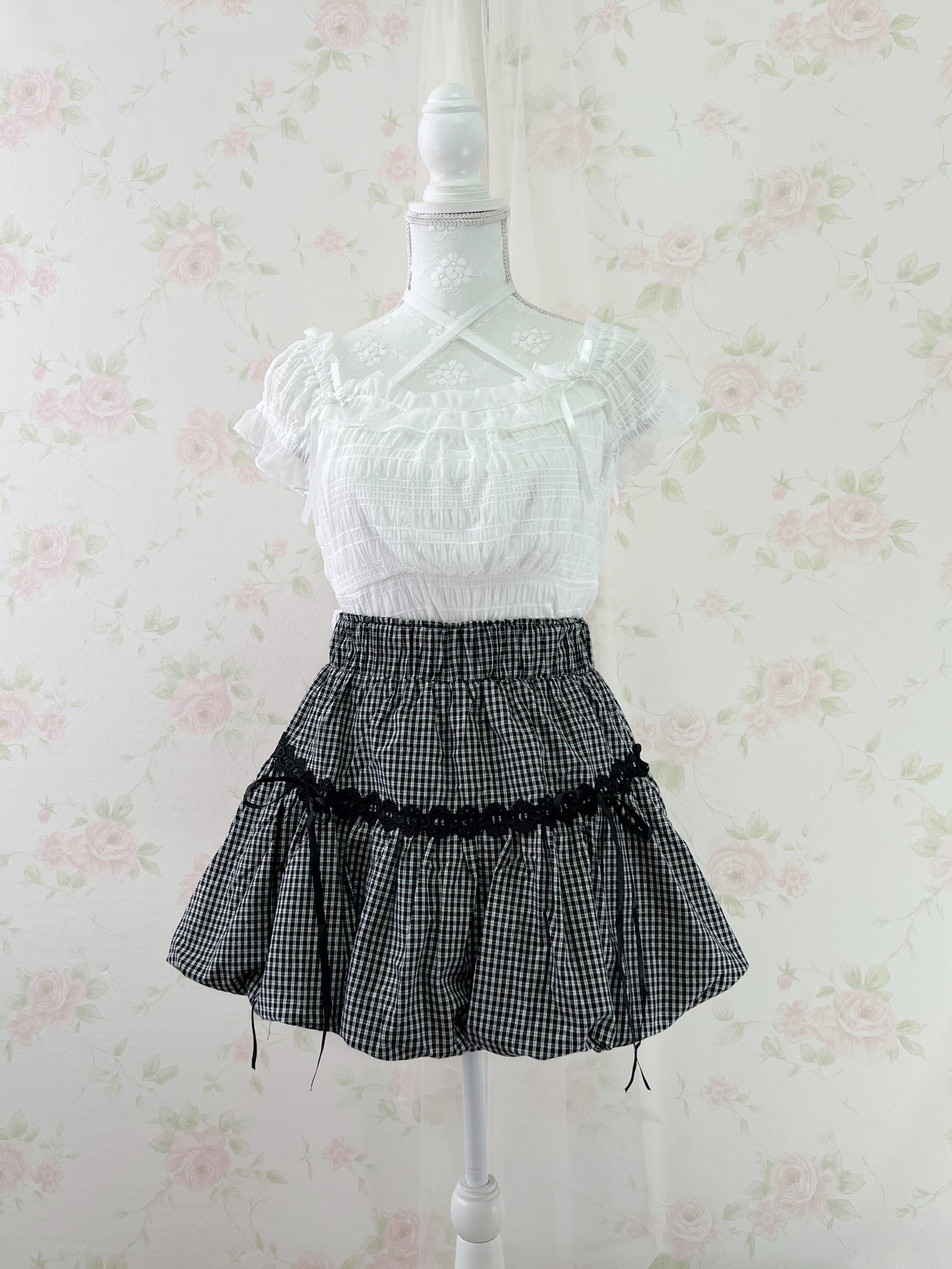axes femme Side Ribbon Cross String Top (White)