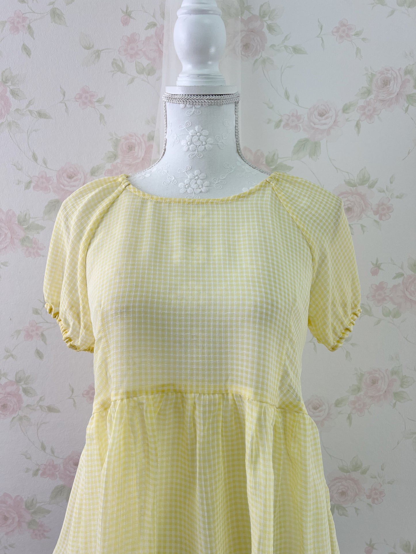 earth music&ecology Checked Peplum Top