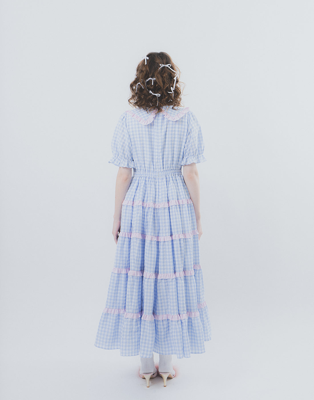 Lolime Bubble Gum Gingham Check Dress