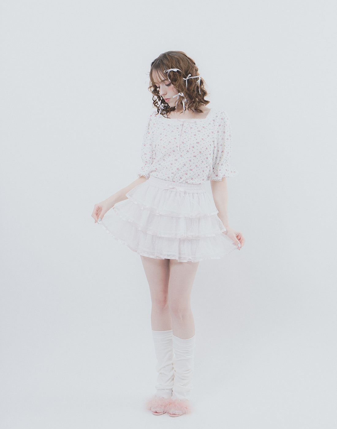 Lolime Syrup Frill Mini Skirt