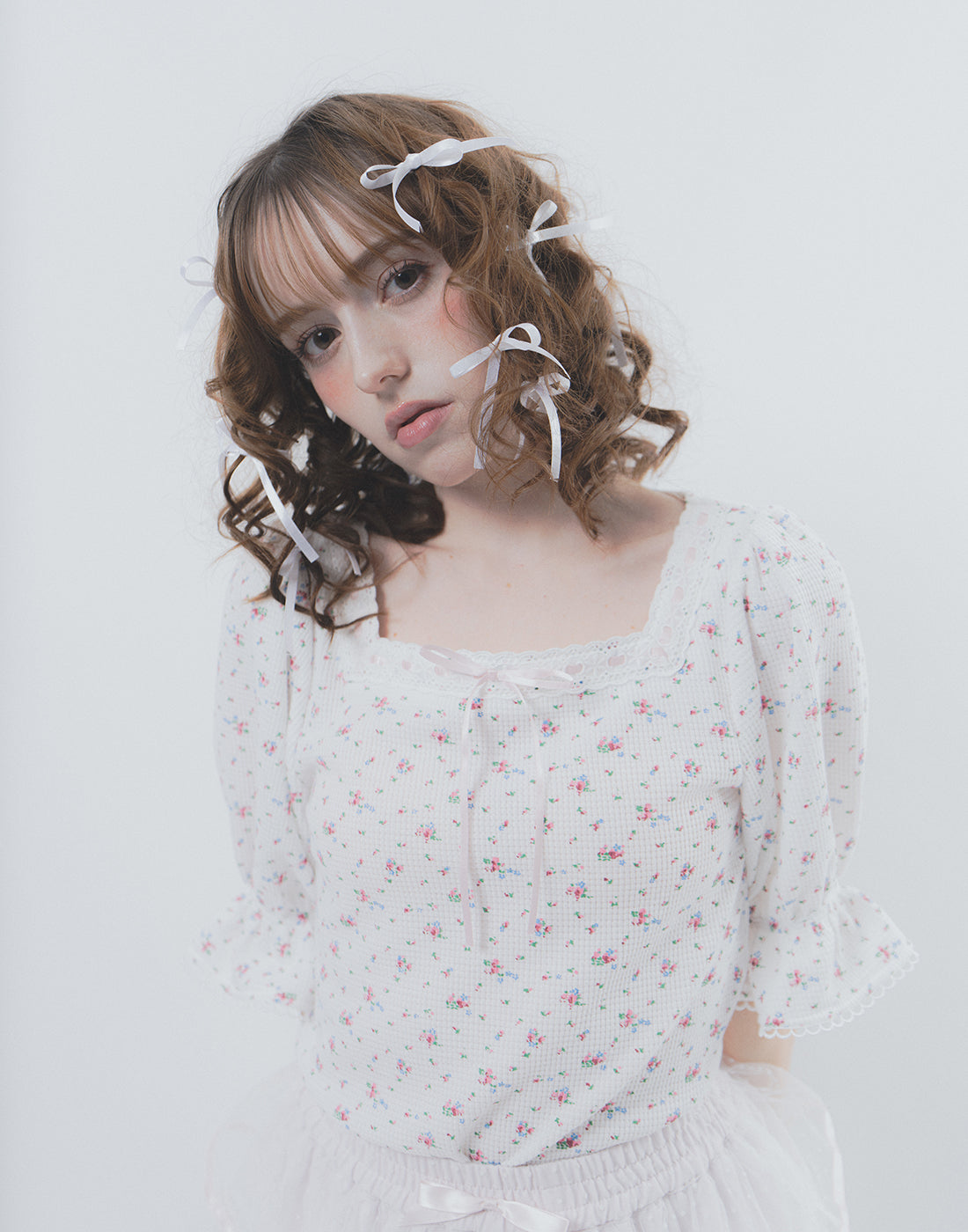 Lolime Baby flowers Puff Sleeved T-Shirt