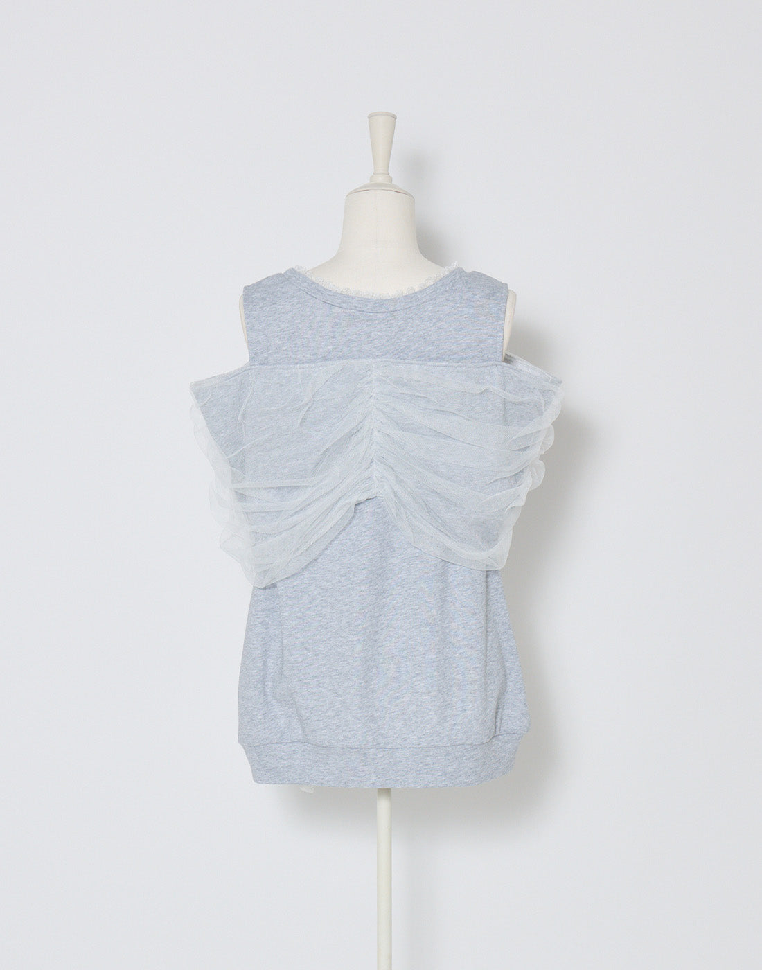 mellfy memory Tulle Ribbon Shoulder Sweat Tunic