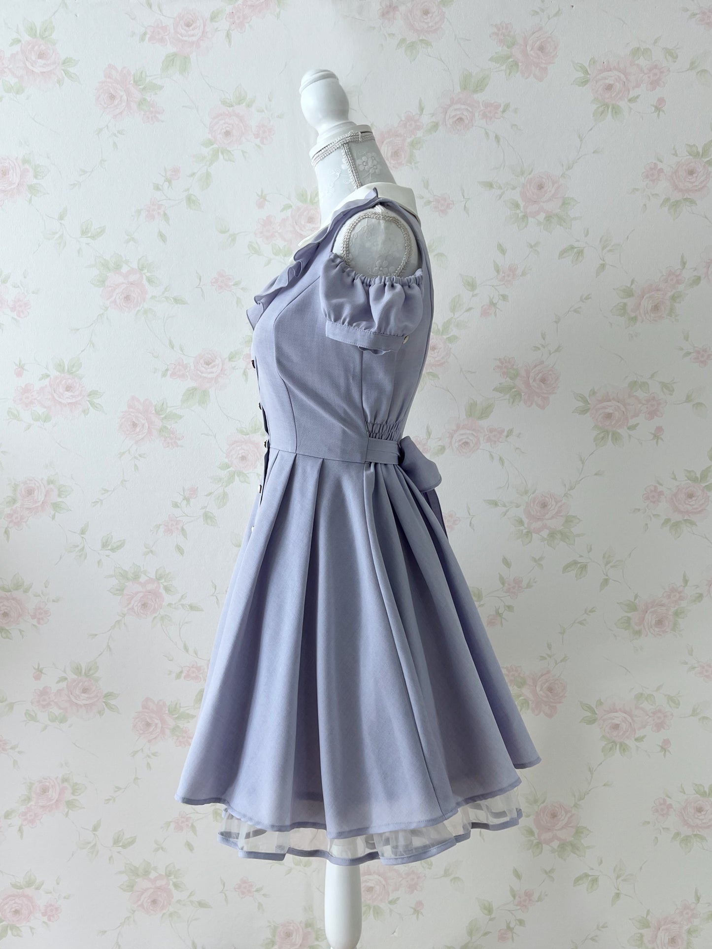 Secret Honey Off Shoulder Heart Button Dress