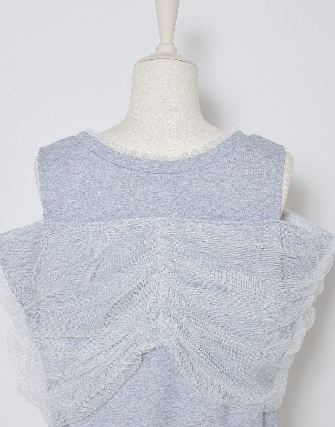 mellfy memory Tulle Ribbon Shoulder Sweat Tunic