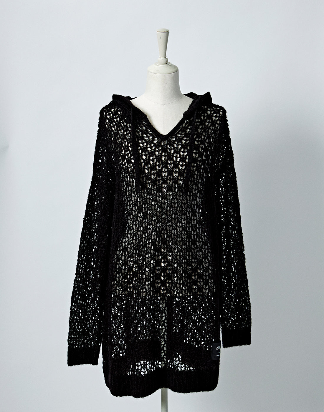 Loose mesh knit hoodie