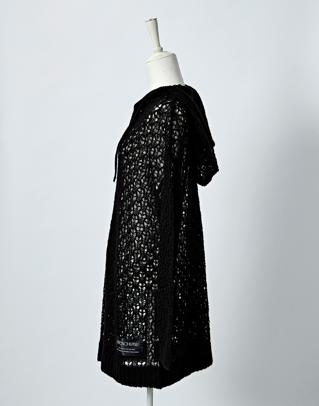 Loose mesh knit hoodie