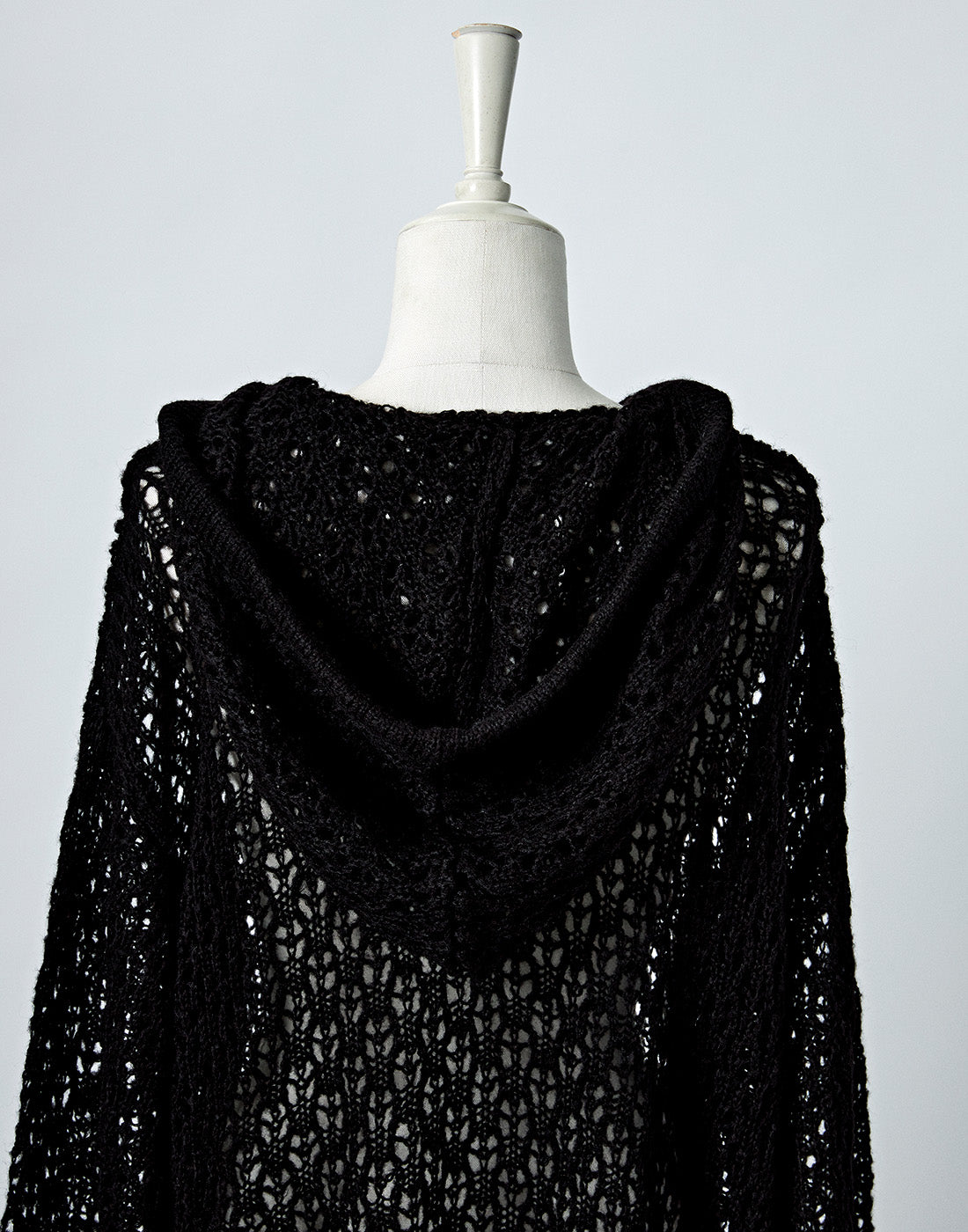 Loose mesh knit hoodie