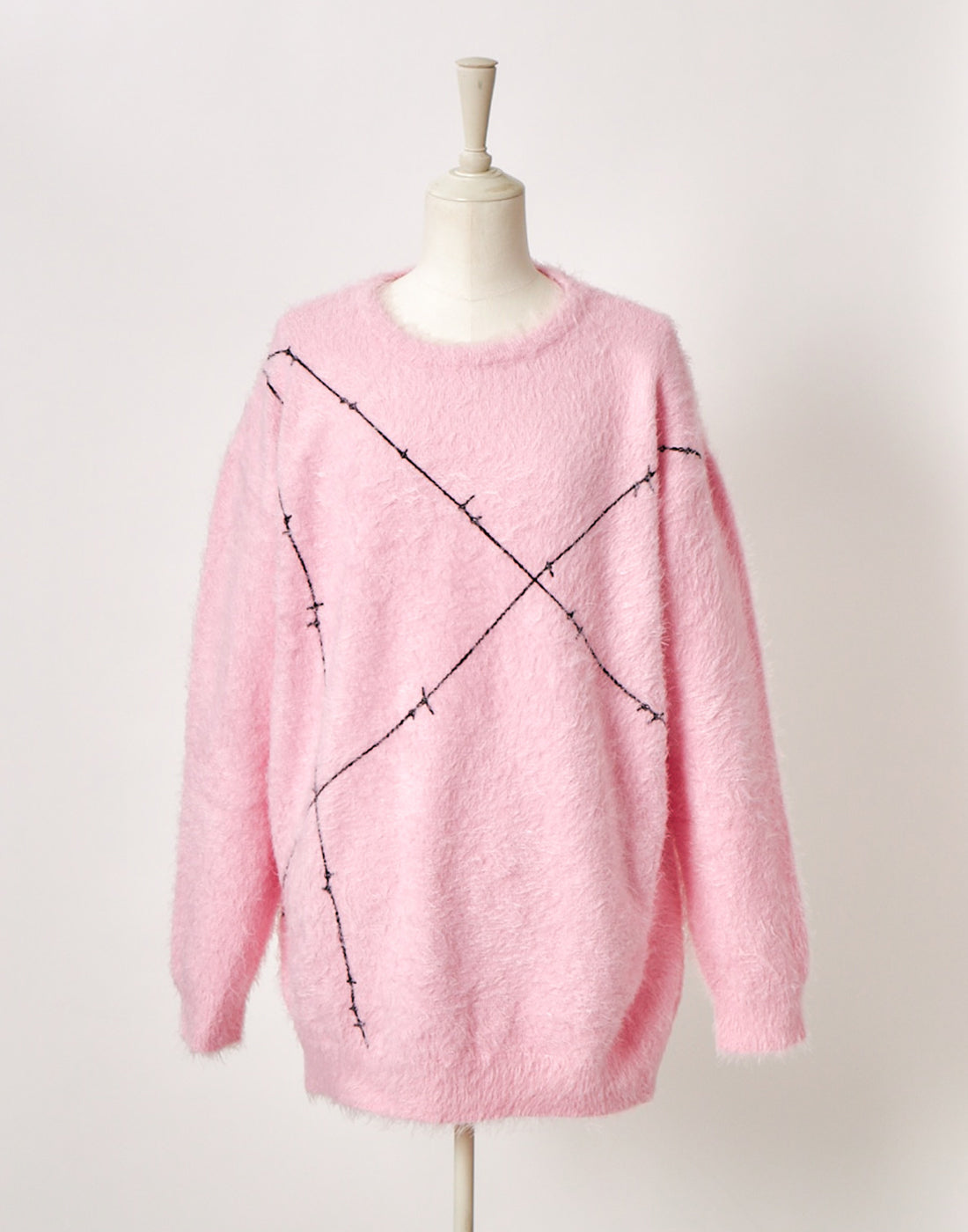For "A" barbed wire shaggy knit