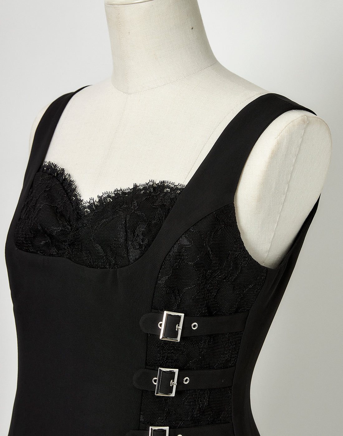 Buckle belt garter dress
