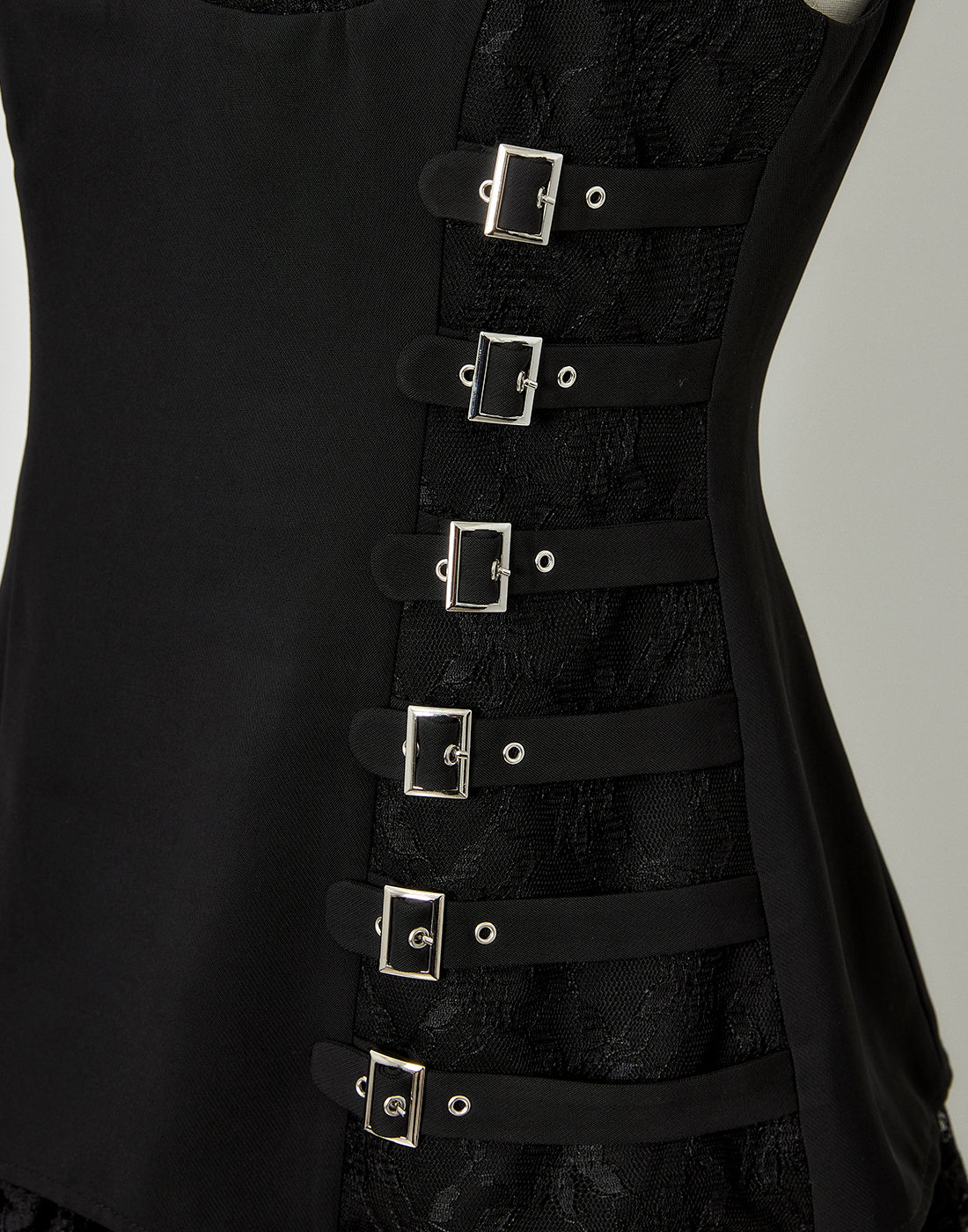 Buckle belt garter dress