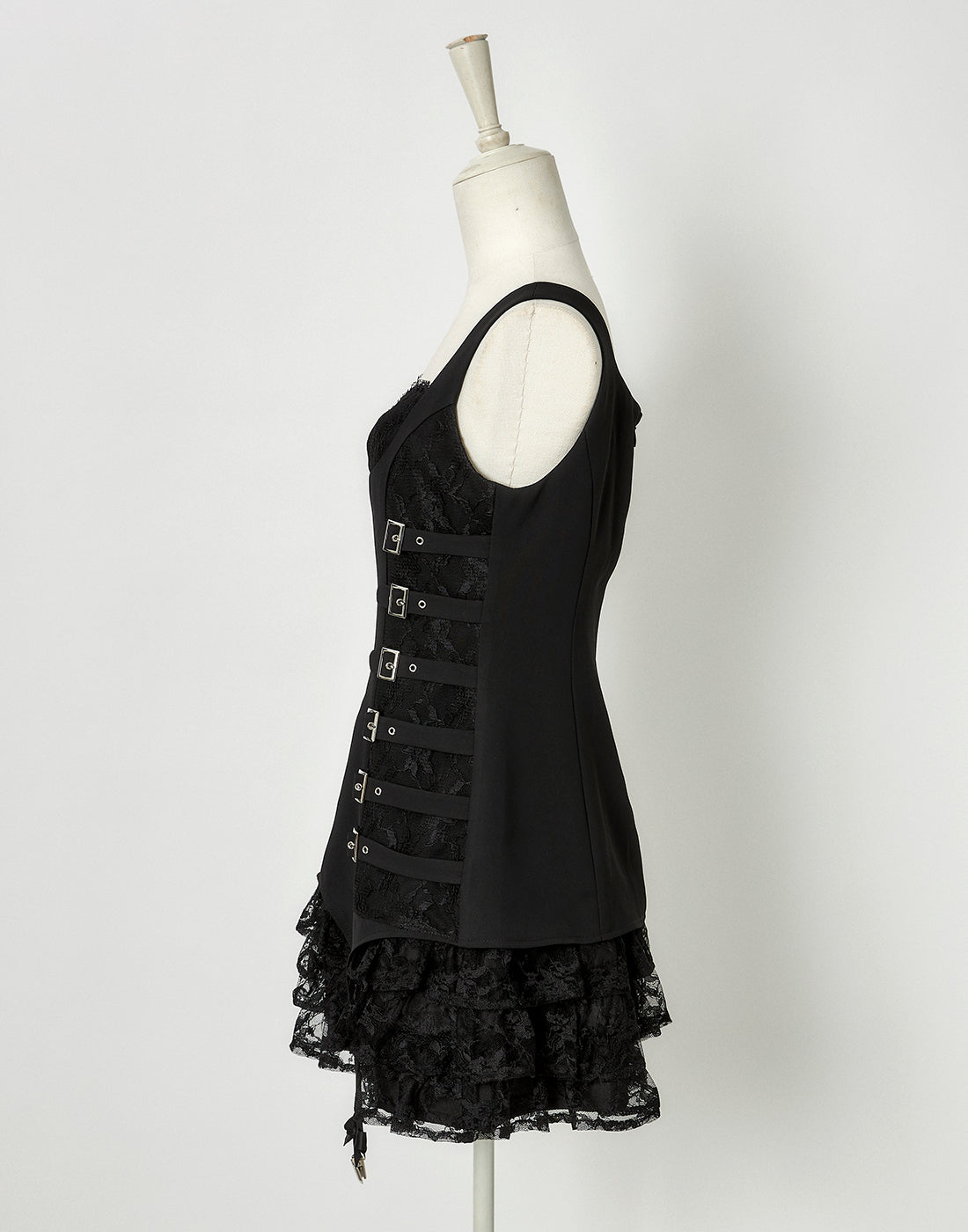 Buckle belt garter dress
