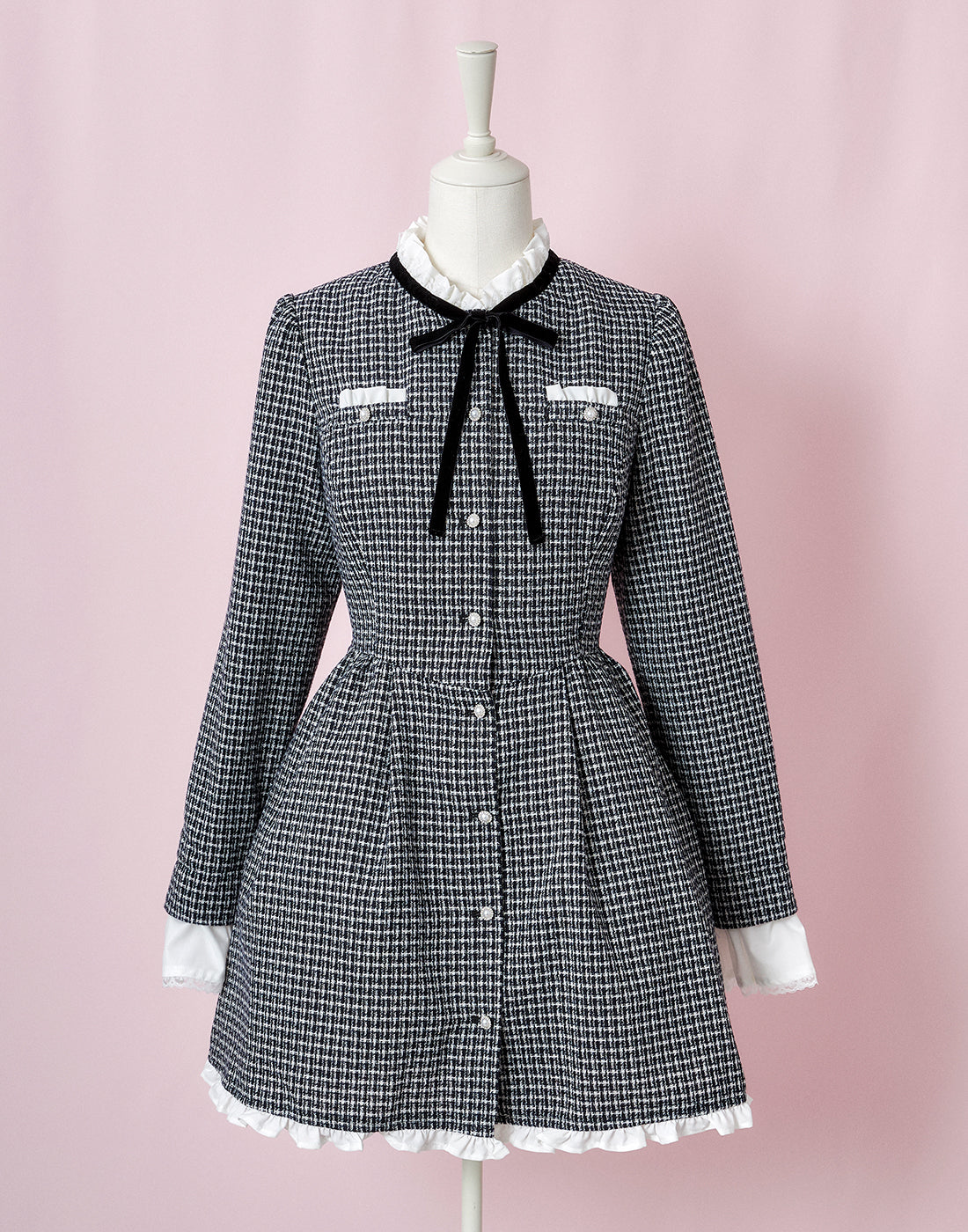 (September Delivery) mellfy memory Love and classy tweed Dress
