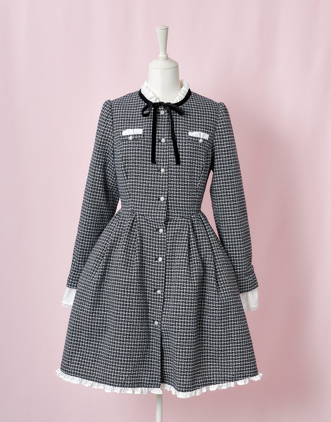 (September Delivery) mellfy memory Love and classy tweed Dress