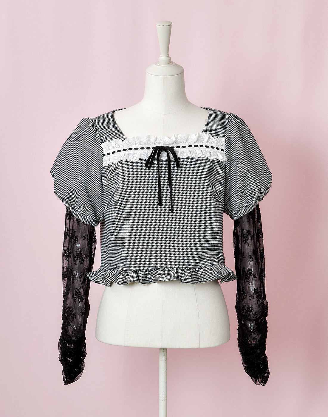 (September Delivery) mellfy memory Like a doll classic check Top