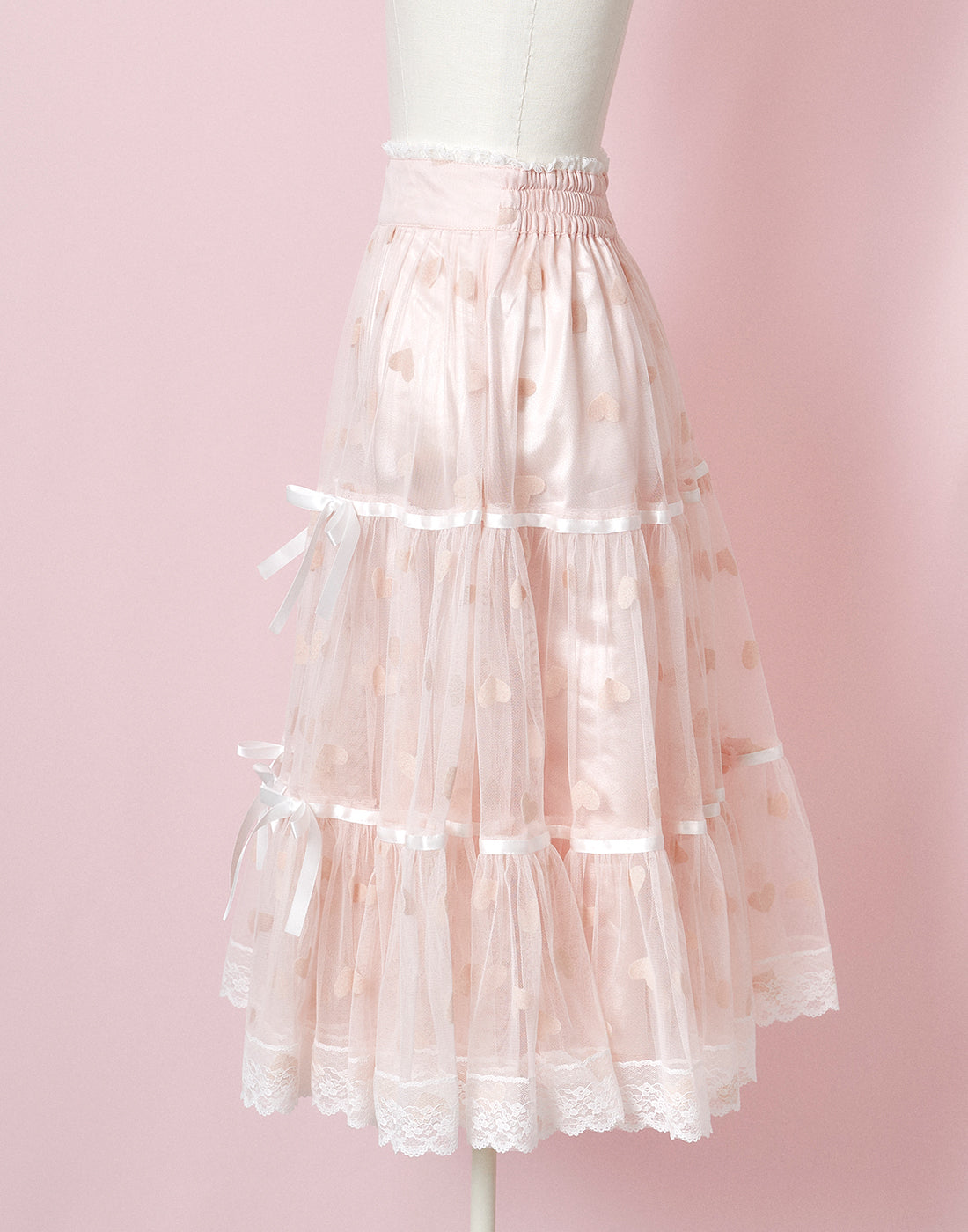 (September Delivery) mellfy memory Dreamy heart tulle Skirt