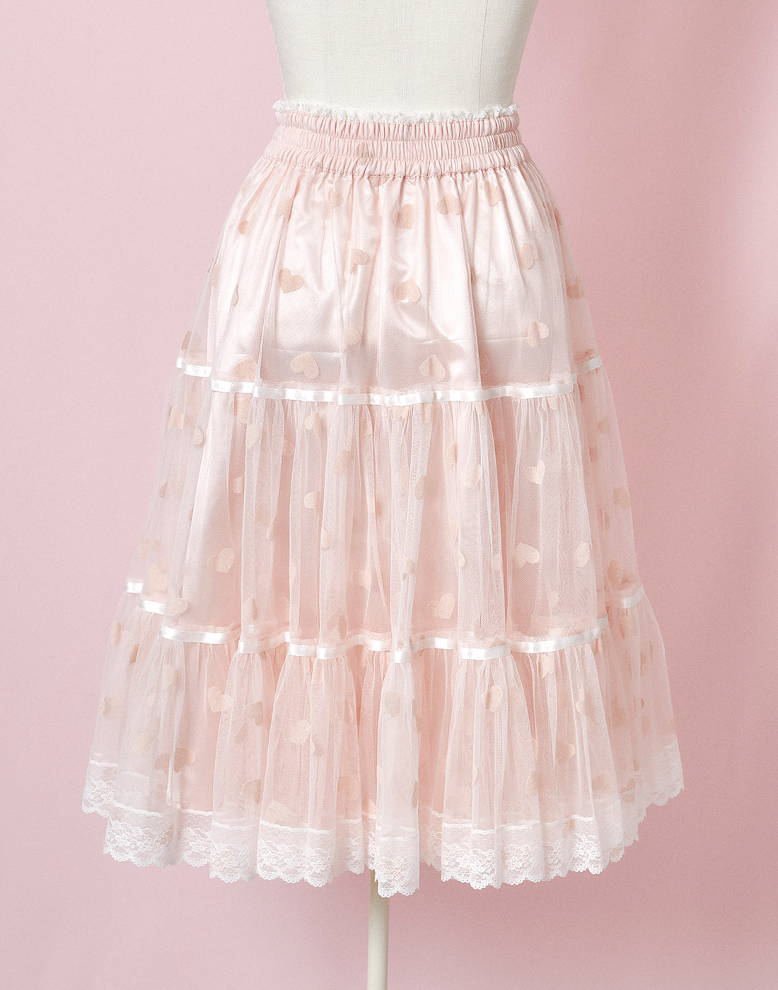 (September Delivery) mellfy memory Dreamy heart tulle Skirt
