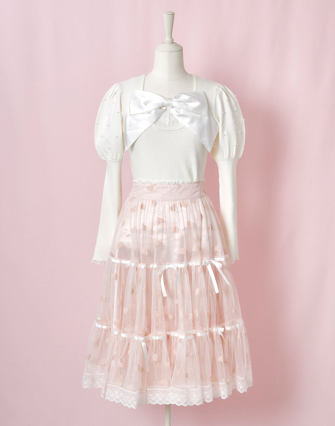 (September Delivery) mellfy memory Dreamy heart tulle Skirt