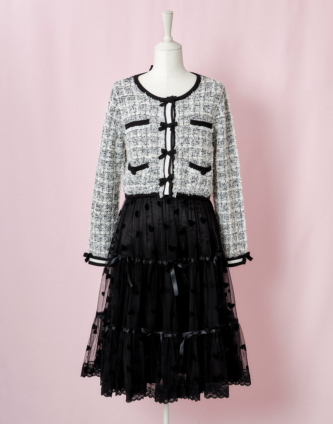 (September Delivery) mellfy memory Dreamy heart tulle Skirt