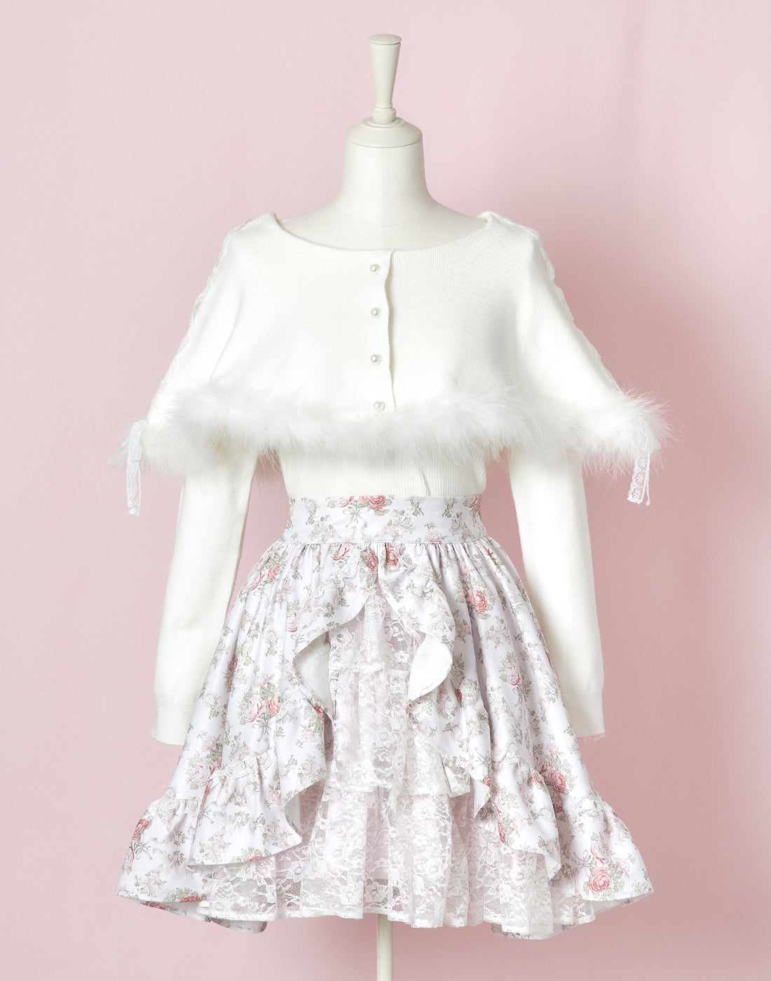 (October Delivery) mellfy memory Princess Rococo Rose lace Skirt