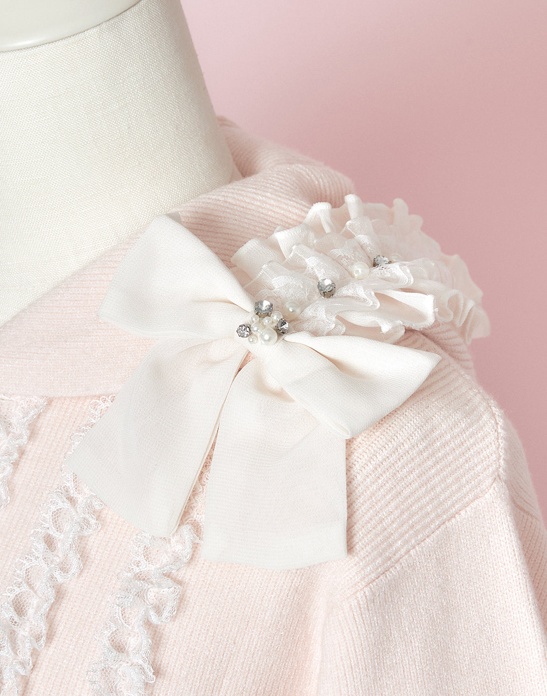 mellfy memory Ribbon & lace ruffle headdress hoodie