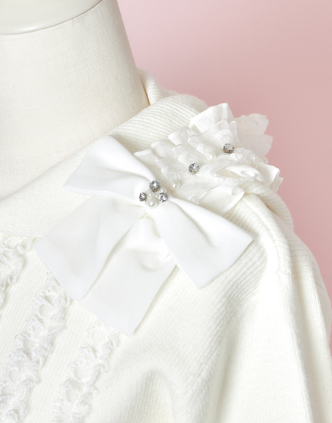 mellfy memory Ribbon & lace ruffle headdress hoodie