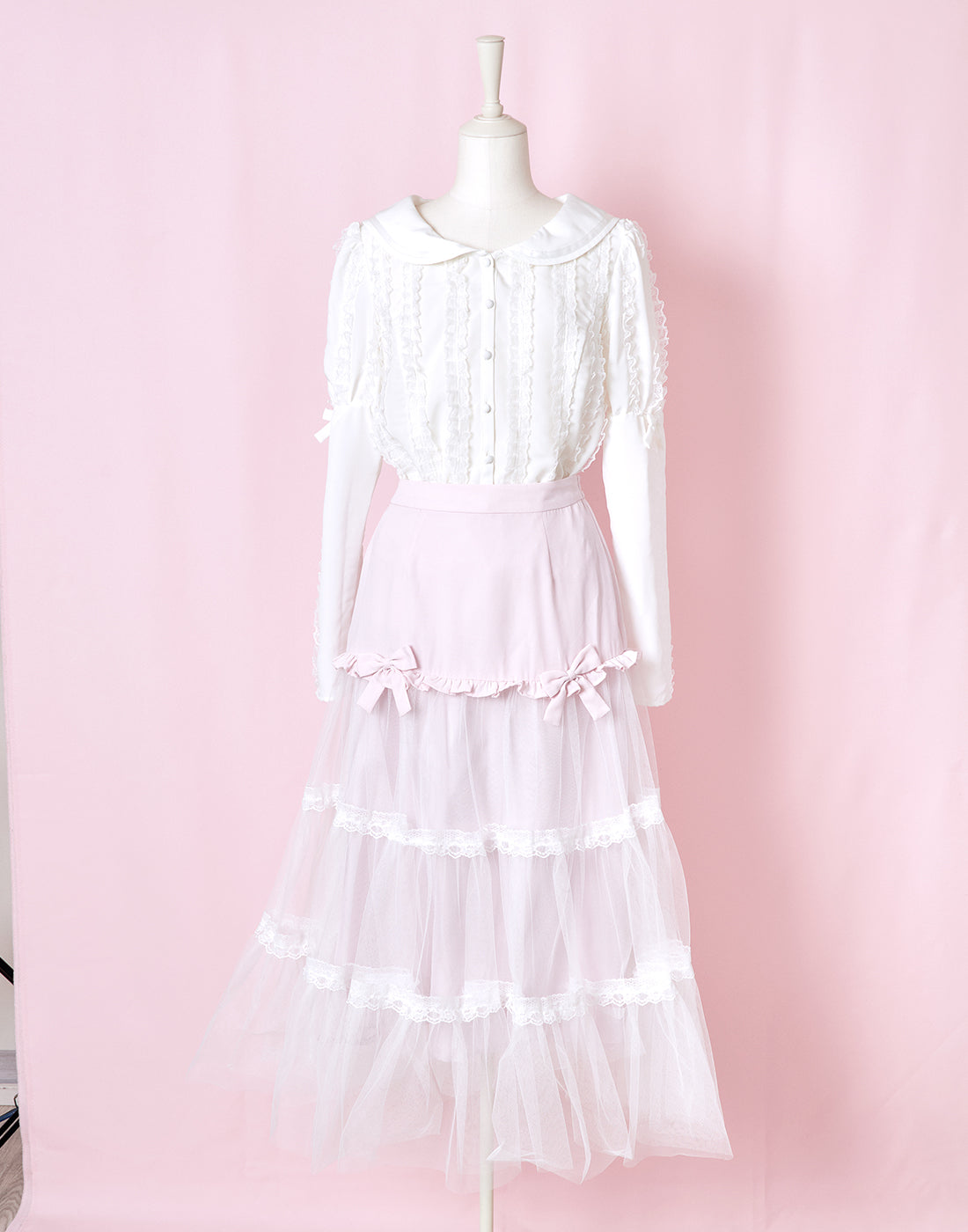 Lolime fluffy lace sailor Blouse