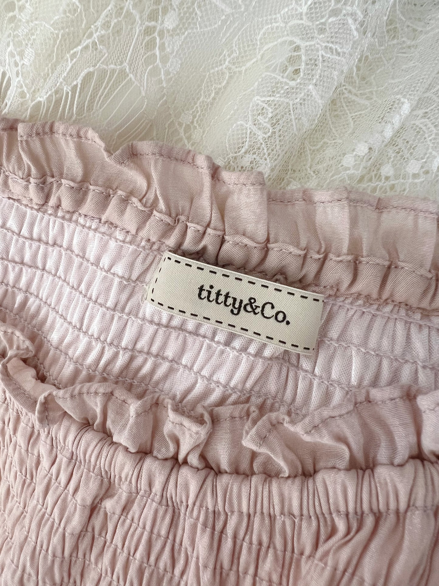 titty&Co Off Shoulder Satin Lace Dress