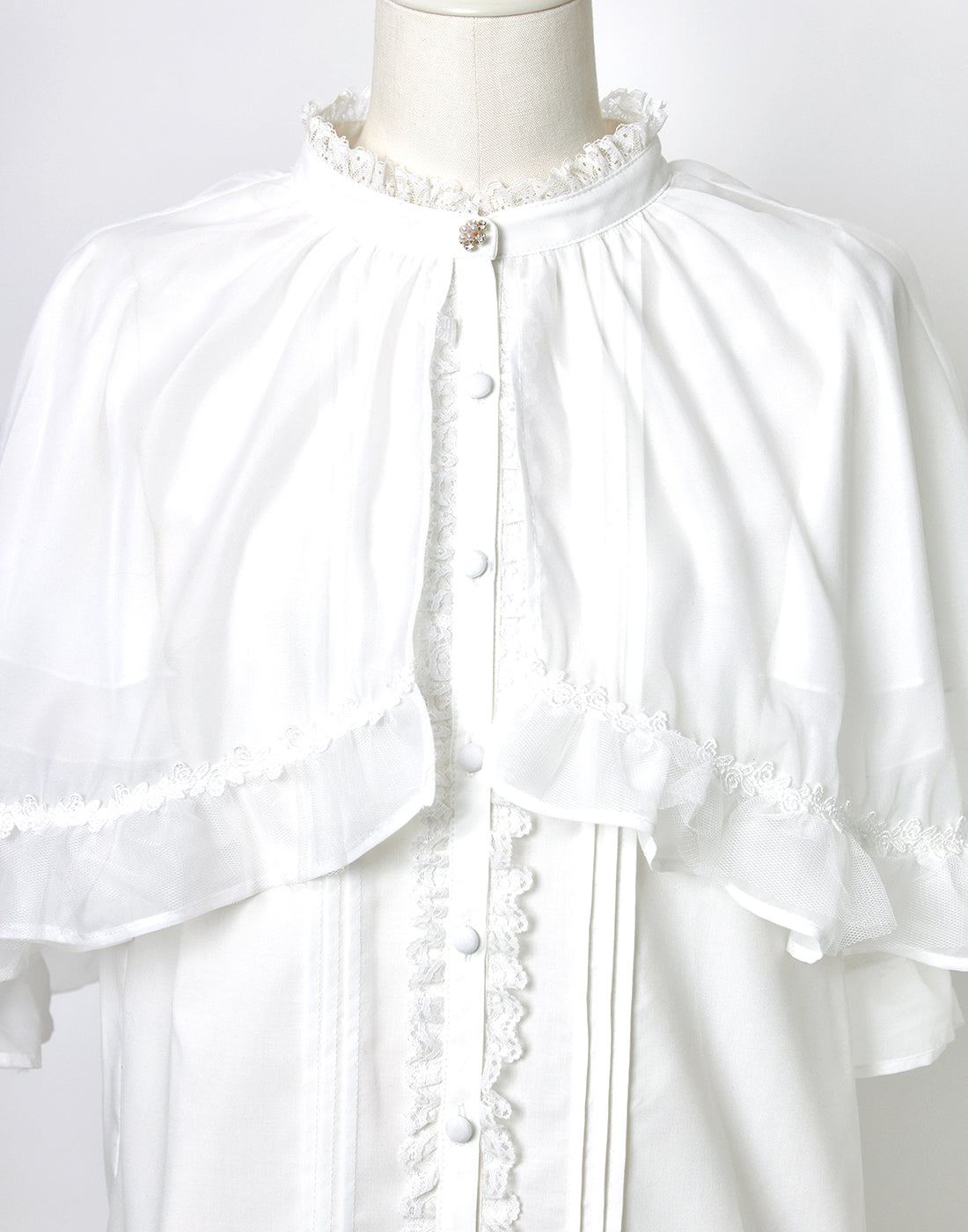 <April Delivery> mellfy memory Angel's play sheer cape Blouse