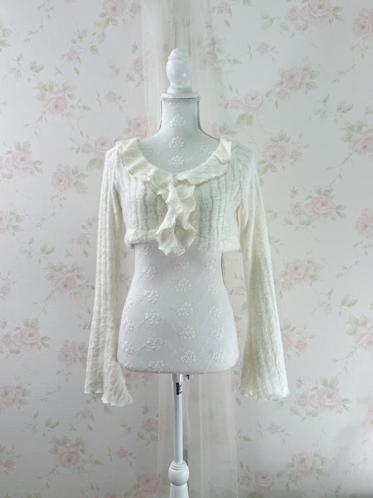 Rose Muse Fluffy Bolero Cardigan (Ivory)