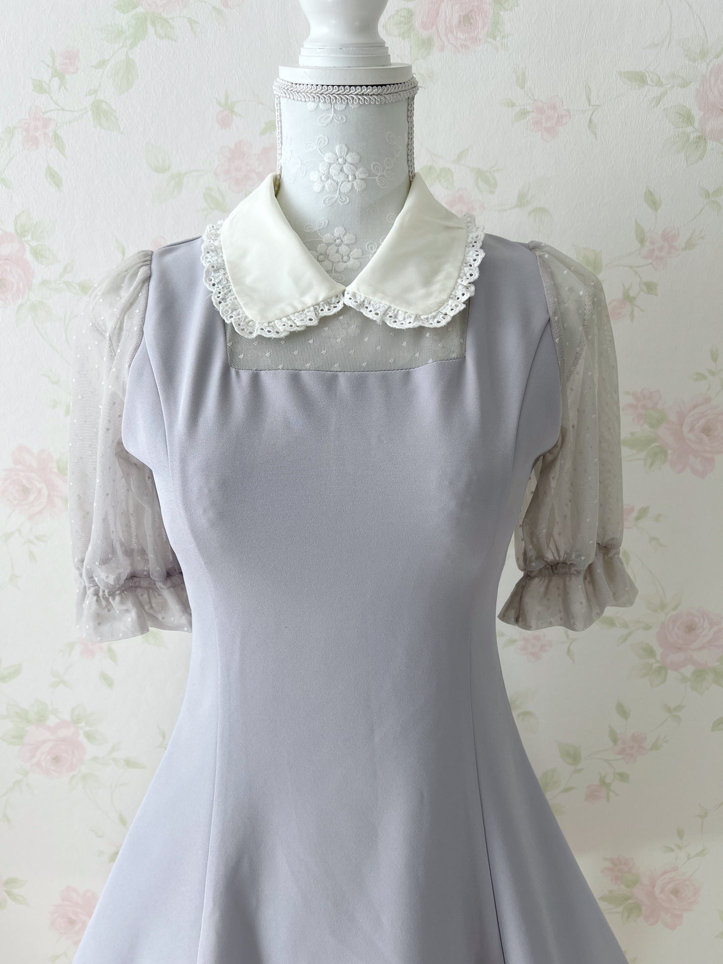 ROJITA Tulle Sleeve A-Line Dress